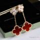 V C A Vintage Allhambra Red Onyx Earrings Rose Gold for Women (2)_th.jpg